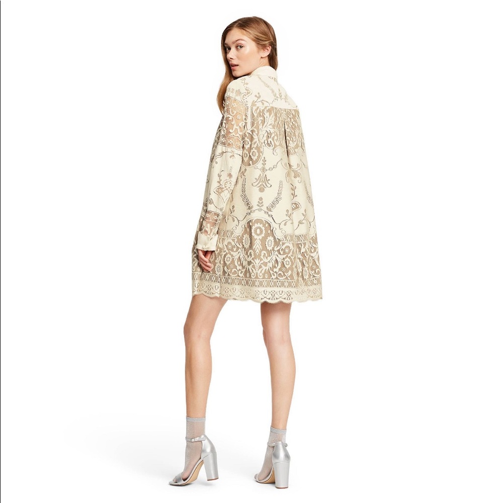 🆕 Anna Sui•Long Sleeve Ribbon Shift Dress - Picture 5 of 7